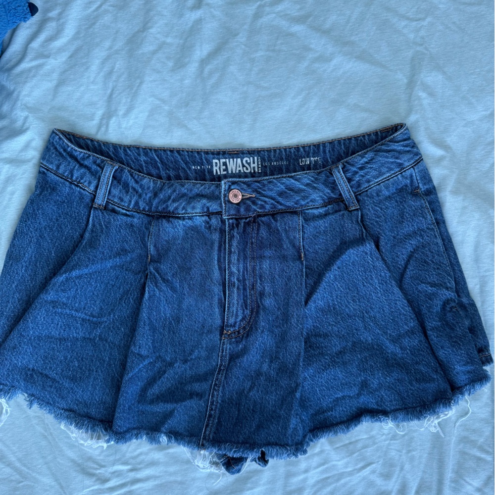 Pleated Dark Blue Denim Skort- Size 11